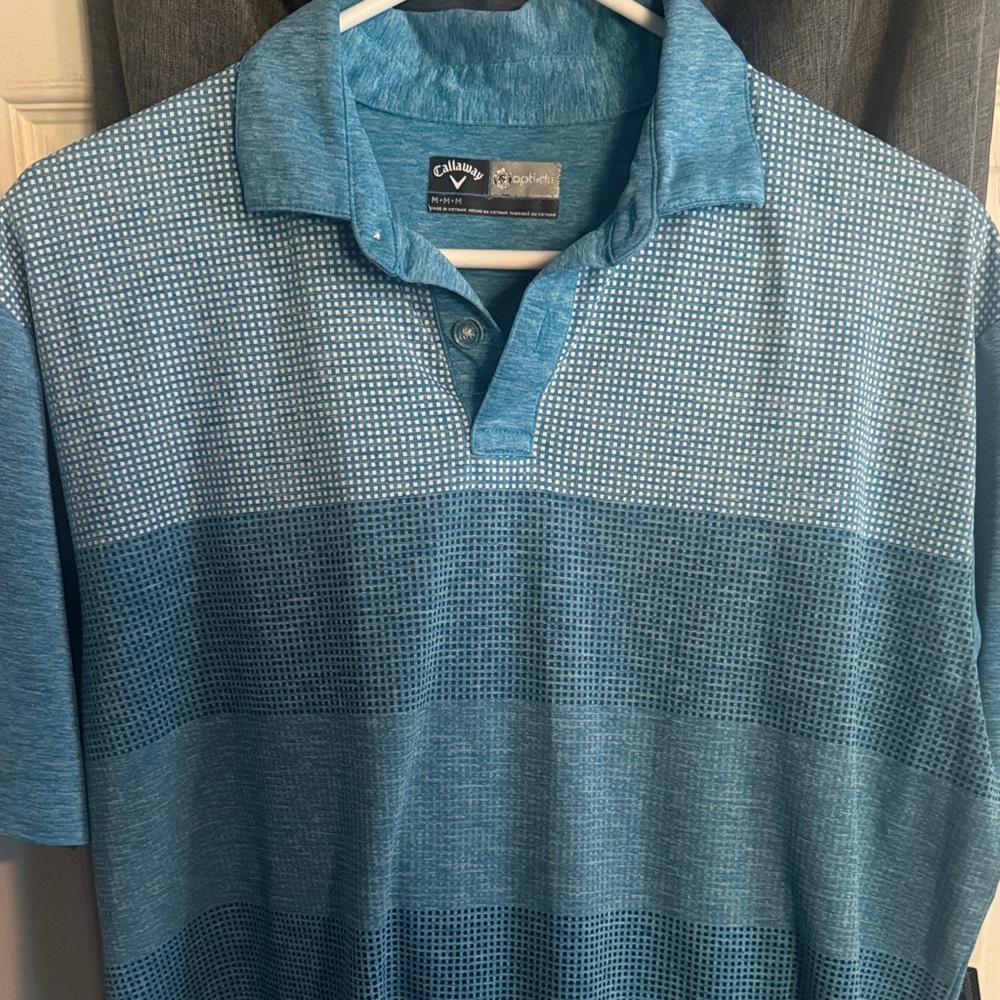 Callaway Men's Blue Patterned Polo Shirt